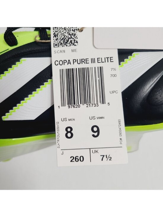 NEW Adidas Pure Copa 3 Elite FG Soccer Cleats JH6304 Size 8 Black #1 main image 8